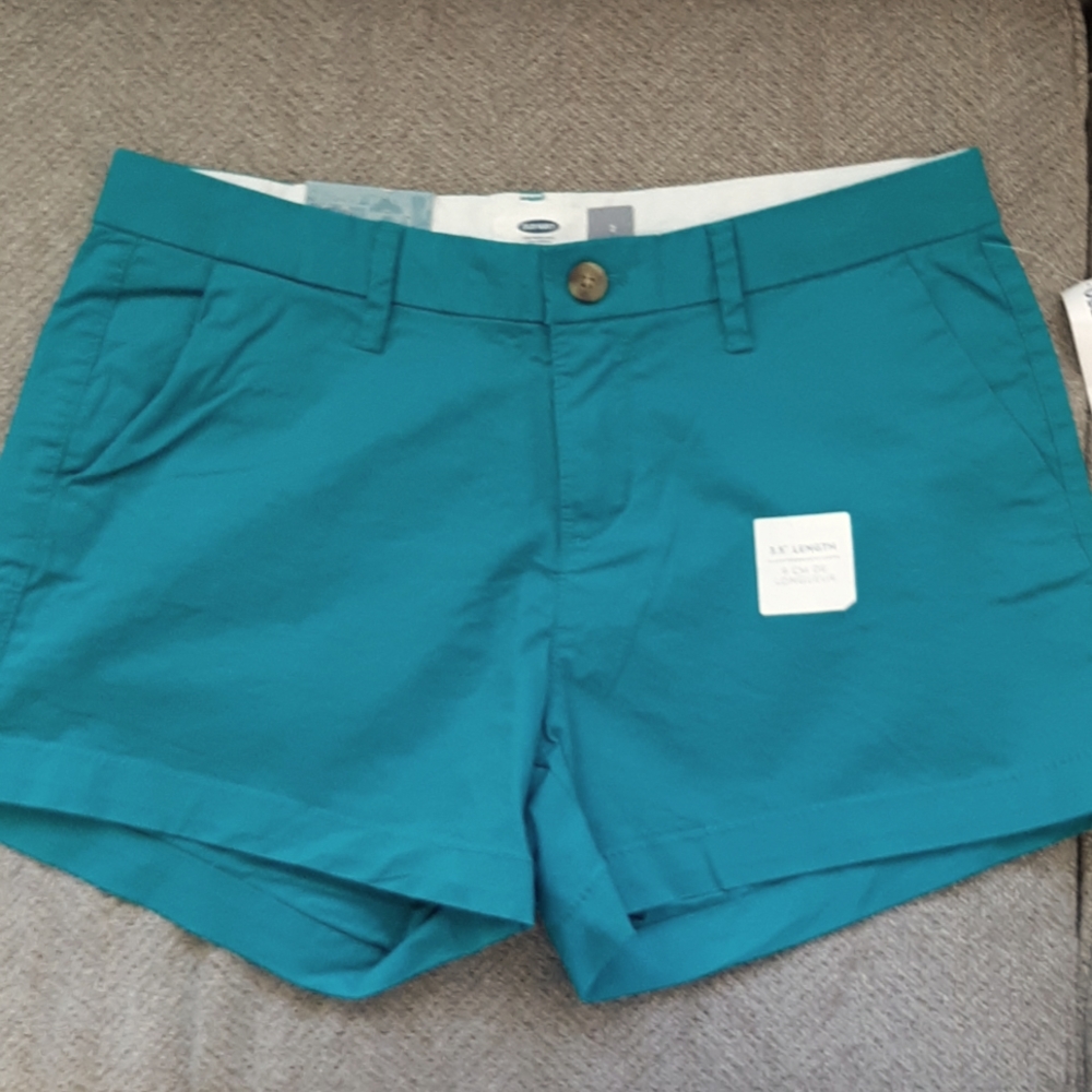 NWT Women's Old Navy 3.5" Length Teal Chino Shorts, Sz 2